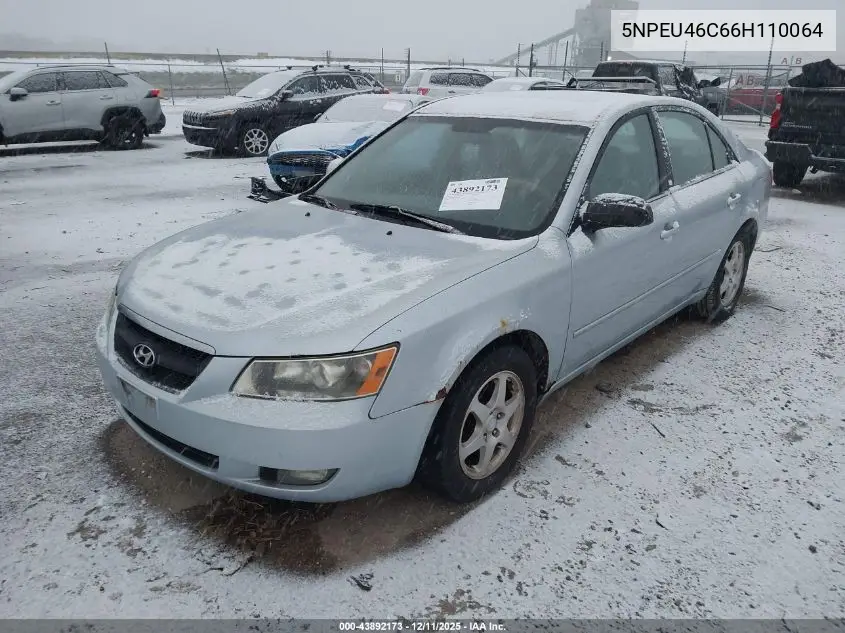 5NPEU46C66H110064 2006 Hyundai Sonata Gls