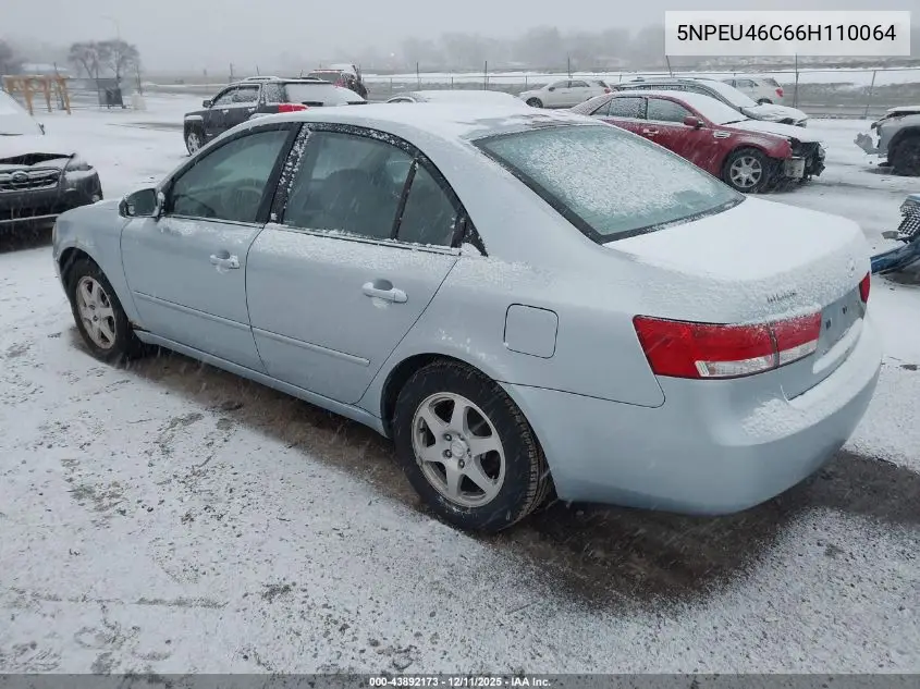 5NPEU46C66H110064 2006 Hyundai Sonata Gls