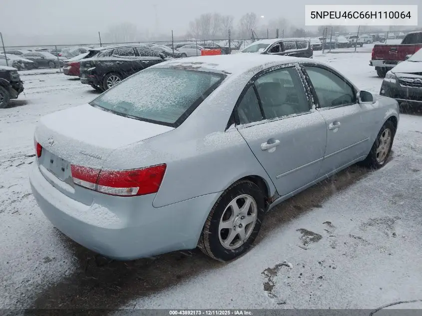 5NPEU46C66H110064 2006 Hyundai Sonata Gls