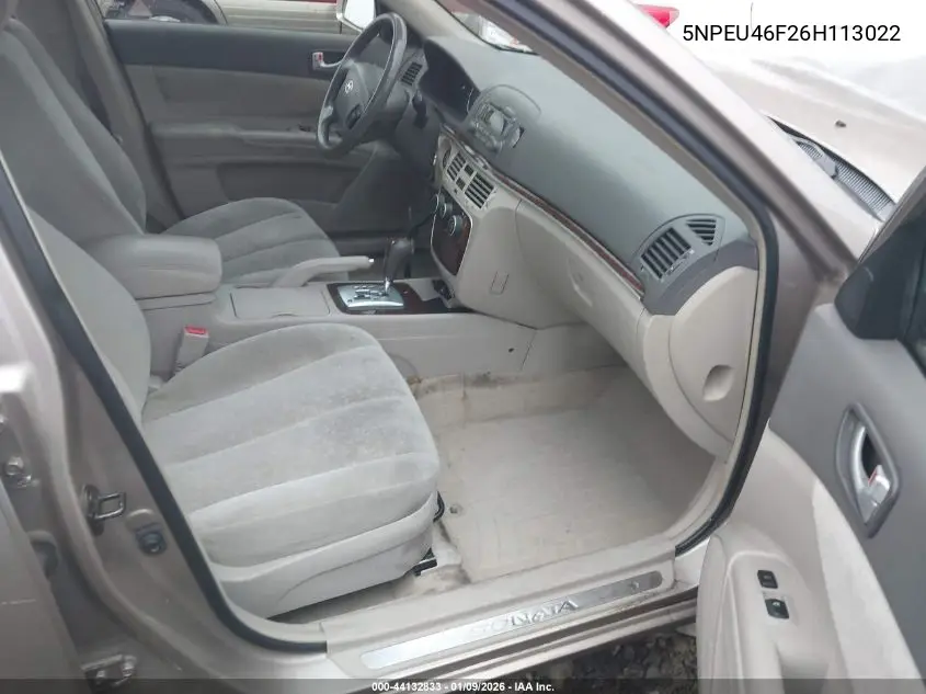 5NPEU46F26H113022 2006 Hyundai Sonata