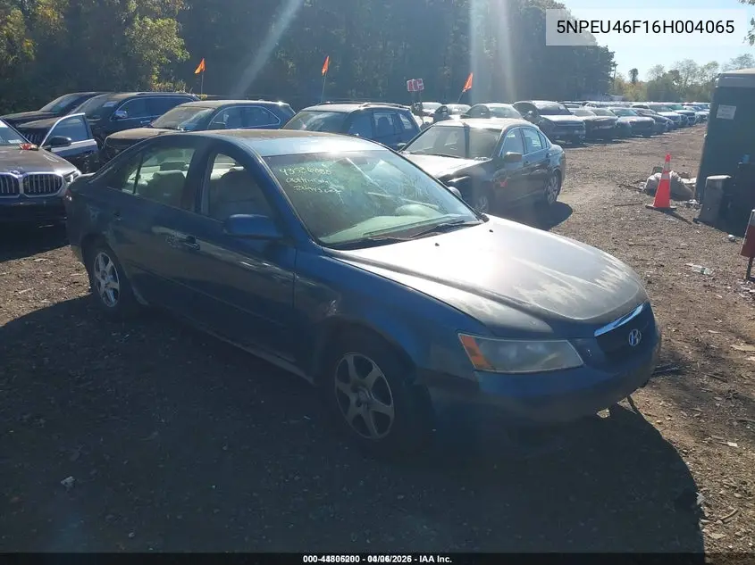 5NPEU46F16H004065 2006 Hyundai Sonata Gls V6/Lx V6