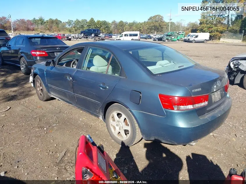 5NPEU46F16H004065 2006 Hyundai Sonata Gls V6/Lx V6