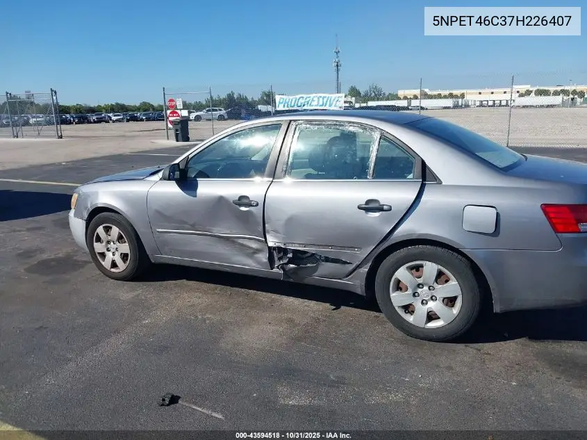 5NPET46C37H226407 2007 Hyundai Sonata Gls