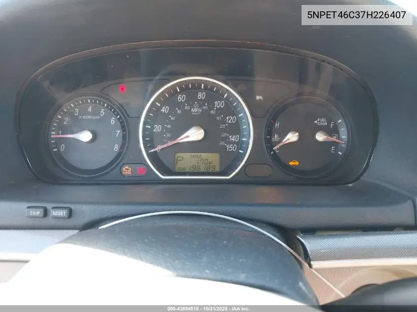 5NPET46C37H226407 2007 Hyundai Sonata Gls