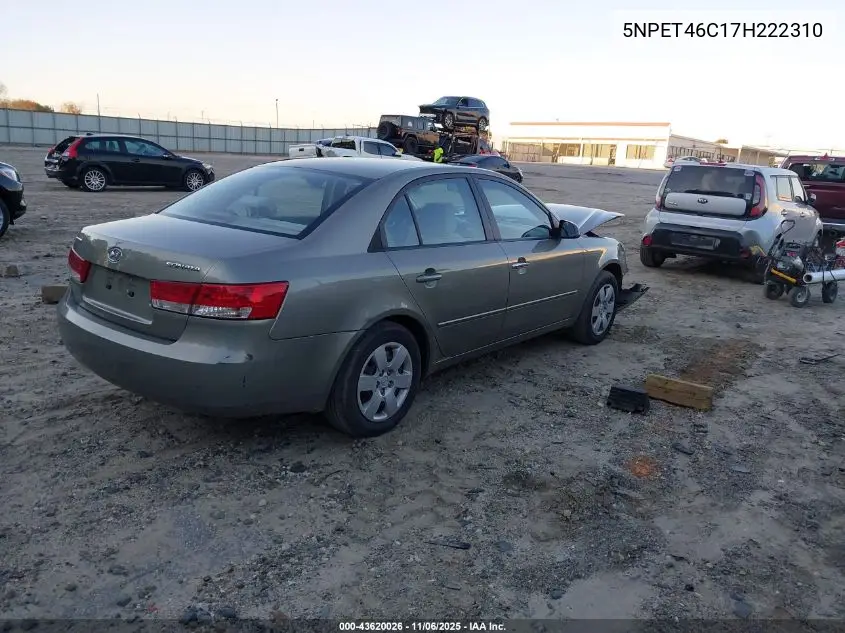 5NPET46C17H222310 2007 Hyundai Sonata Gls