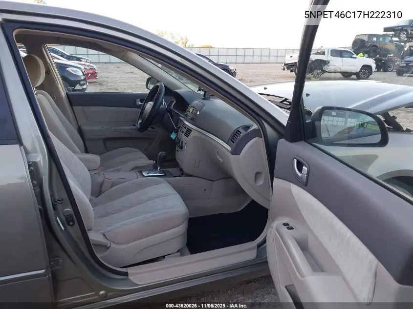 5NPET46C17H222310 2007 Hyundai Sonata Gls