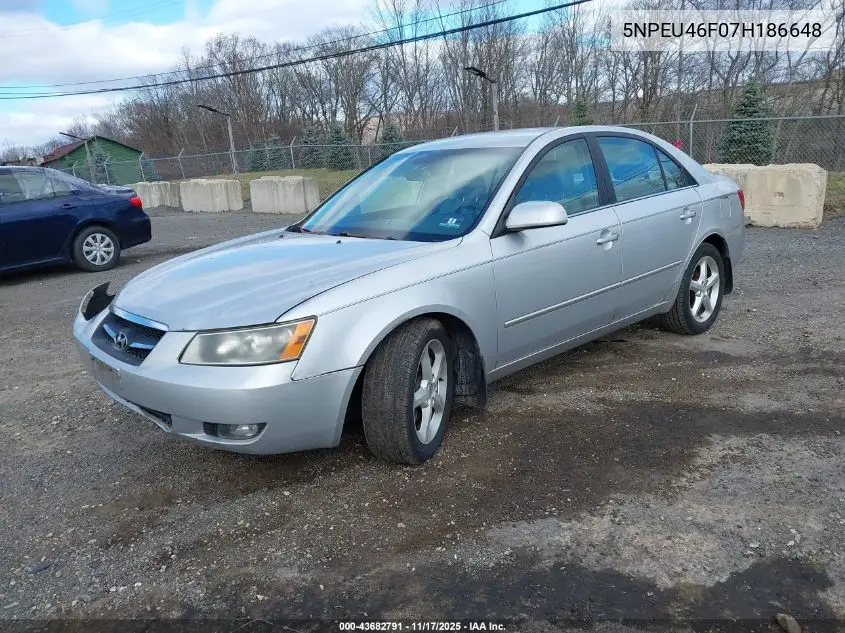 5NPEU46F07H186648 2007 Hyundai Sonata Limited/Se V6