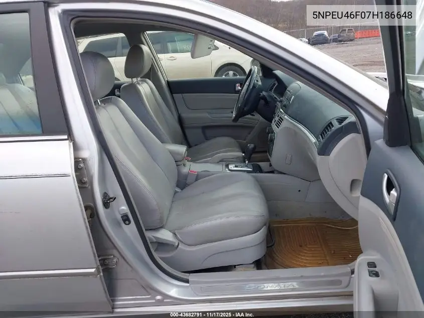 5NPEU46F07H186648 2007 Hyundai Sonata Limited/Se V6