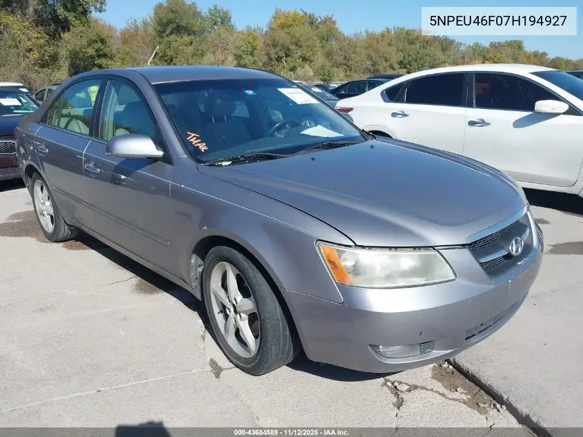 5NPEU46F07H194927 2007 Hyundai Sonata Limited/Se V6