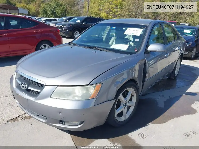 5NPEU46F07H194927 2007 Hyundai Sonata Limited/Se V6