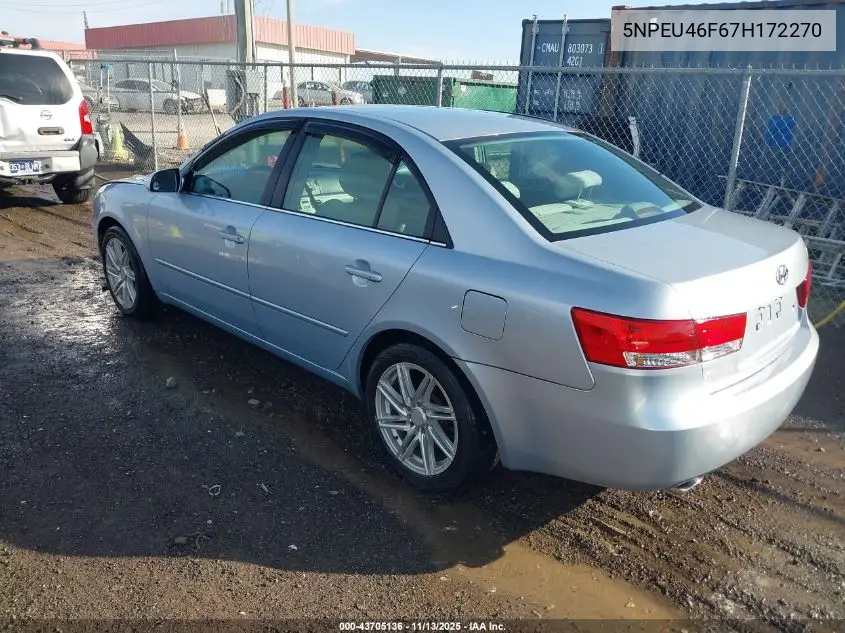 5NPEU46F67H172270 2007 Hyundai Sonata Limited/Se V6