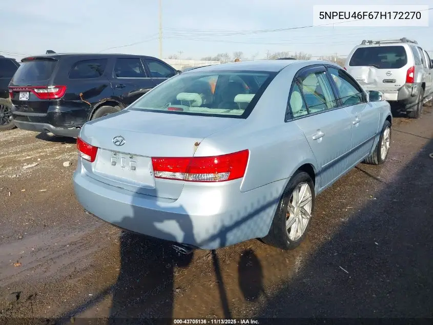 5NPEU46F67H172270 2007 Hyundai Sonata Limited/Se V6