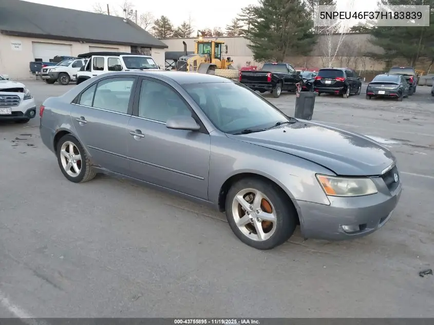 5NPEU46F37H183839 2007 Hyundai Sonata Limited/Se V6