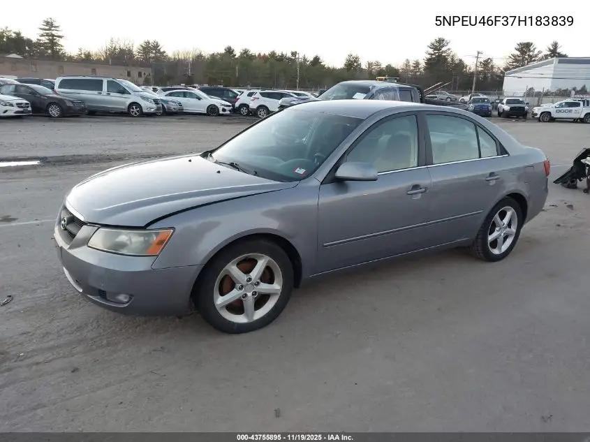 5NPEU46F37H183839 2007 Hyundai Sonata Limited/Se V6