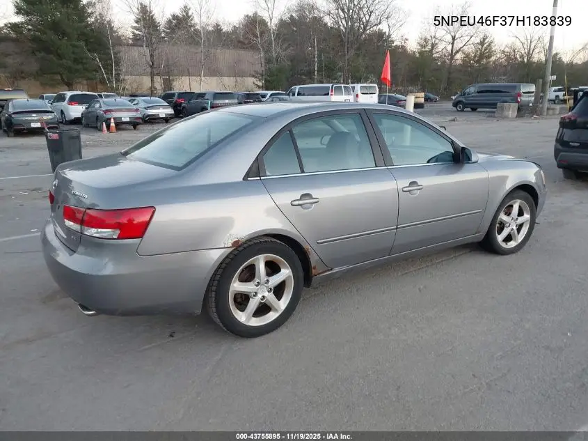 5NPEU46F37H183839 2007 Hyundai Sonata Limited/Se V6
