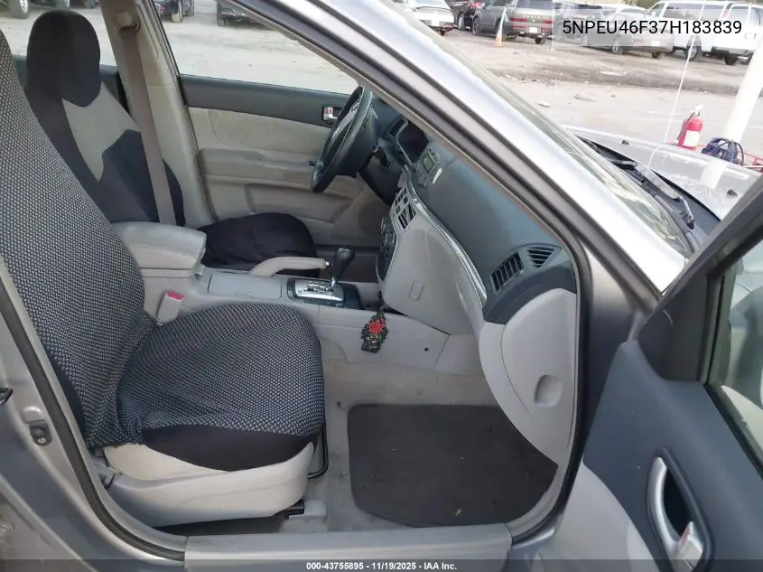 5NPEU46F37H183839 2007 Hyundai Sonata Limited/Se V6