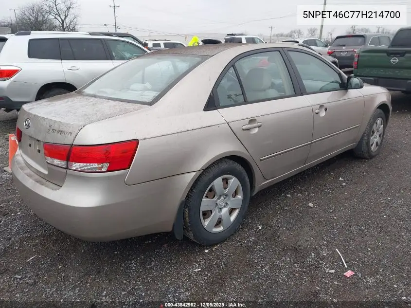 5NPET46C77H214700 2007 Hyundai Sonata Gls