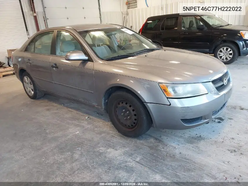 5NPET46C77H222022 2007 Hyundai Sonata Gls