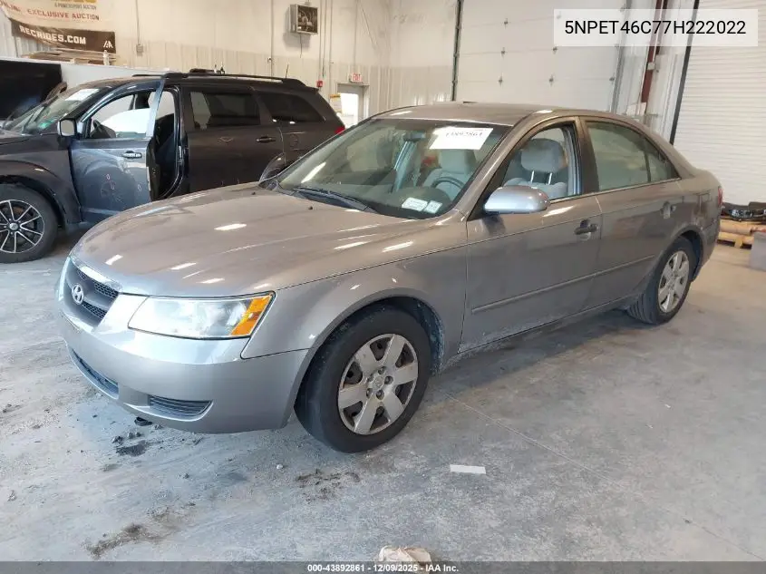 5NPET46C77H222022 2007 Hyundai Sonata Gls