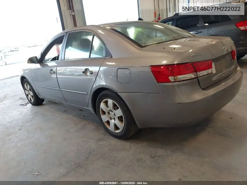 5NPET46C77H222022 2007 Hyundai Sonata Gls