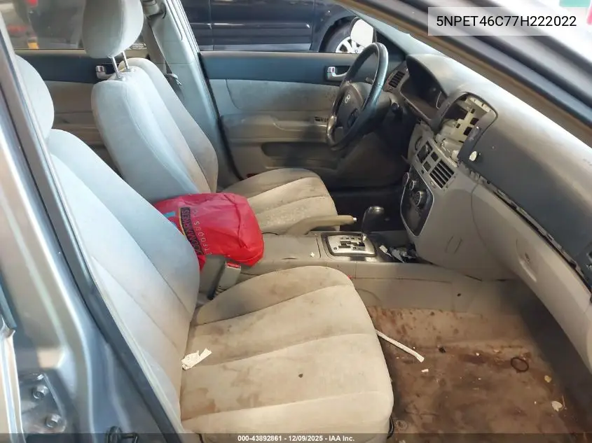5NPET46C77H222022 2007 Hyundai Sonata Gls