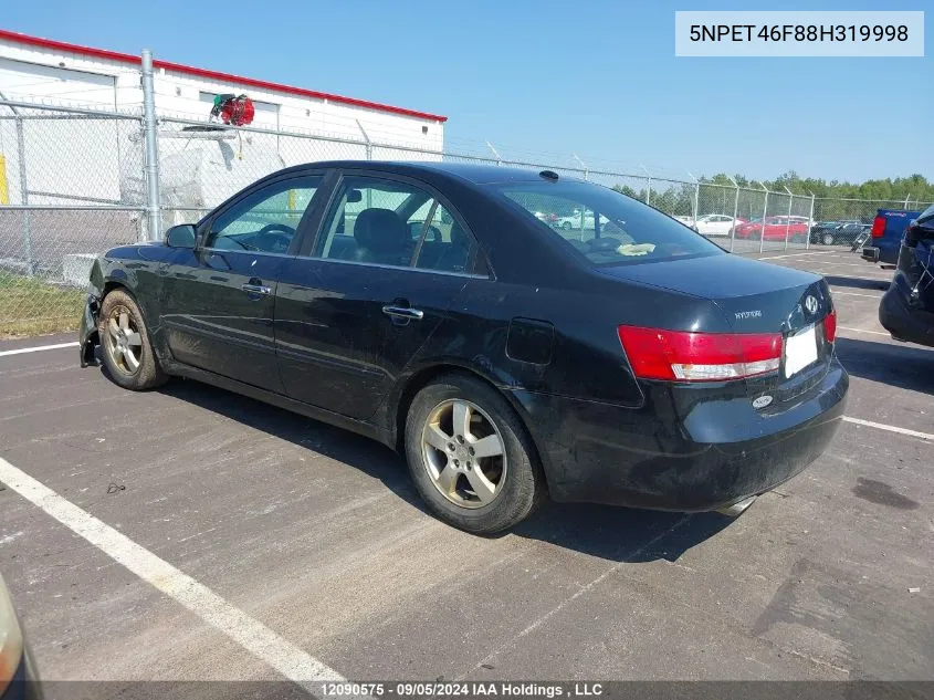 2008 Hyundai Sonata VIN: 5NPET46F88H319998 Lot: 12090575