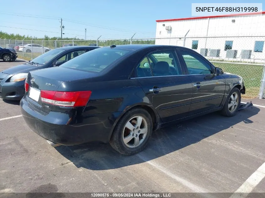 2008 Hyundai Sonata VIN: 5NPET46F88H319998 Lot: 12090575