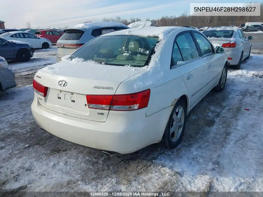 5NPEU46F28H298627 2008 Hyundai Sonata Se/Limited