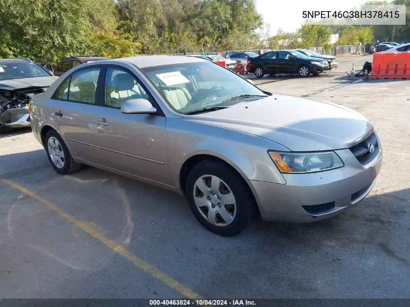 5NPET46C38H378415 2008 Hyundai Sonata Gls