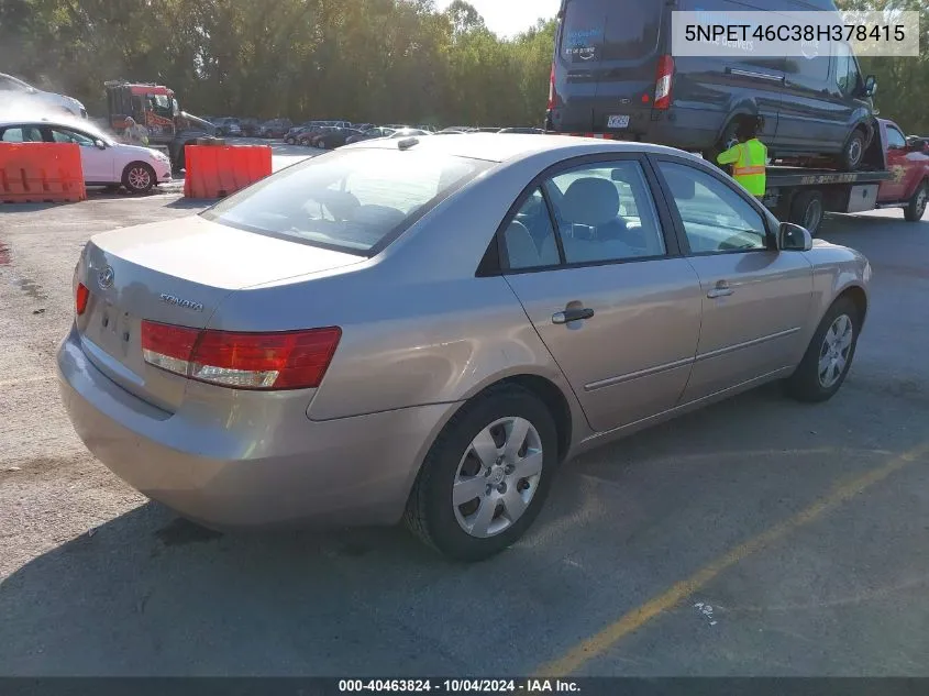 5NPET46C38H378415 2008 Hyundai Sonata Gls