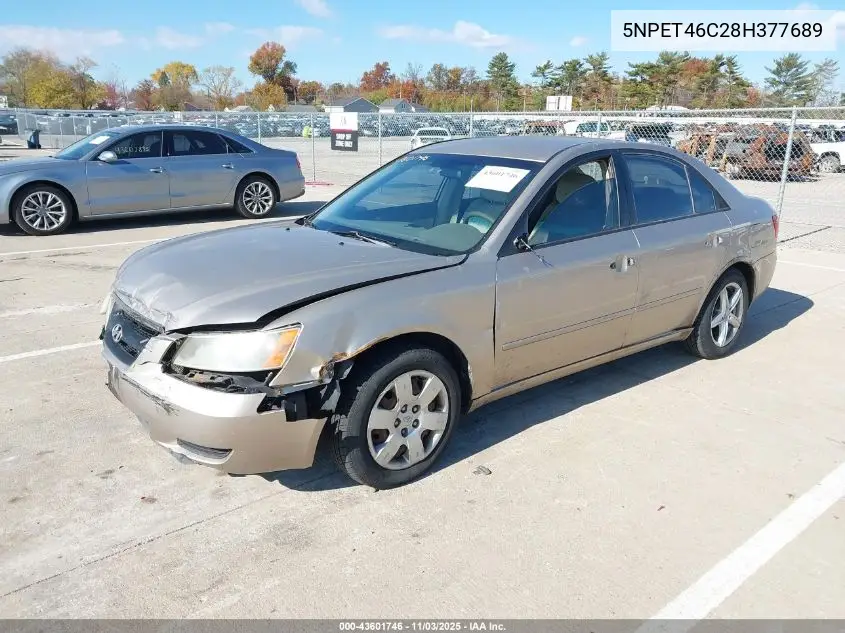 5NPET46C28H377689 2008 Hyundai Sonata Gls