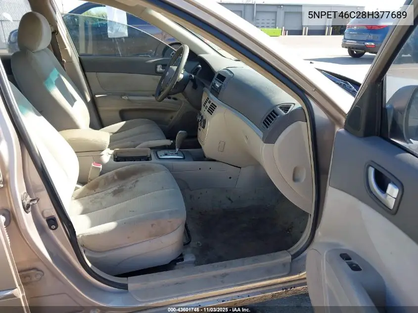 5NPET46C28H377689 2008 Hyundai Sonata Gls