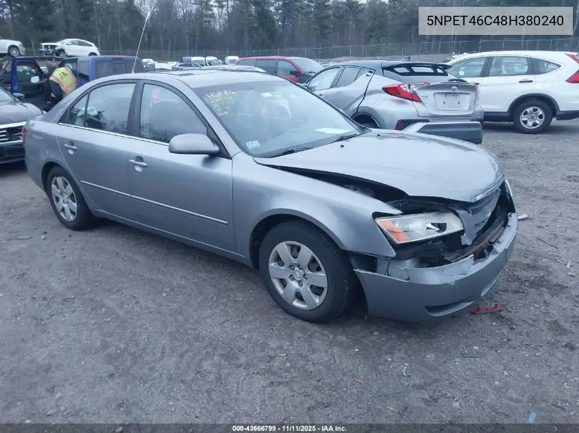 5NPET46C48H380240 2008 Hyundai Sonata Gls
