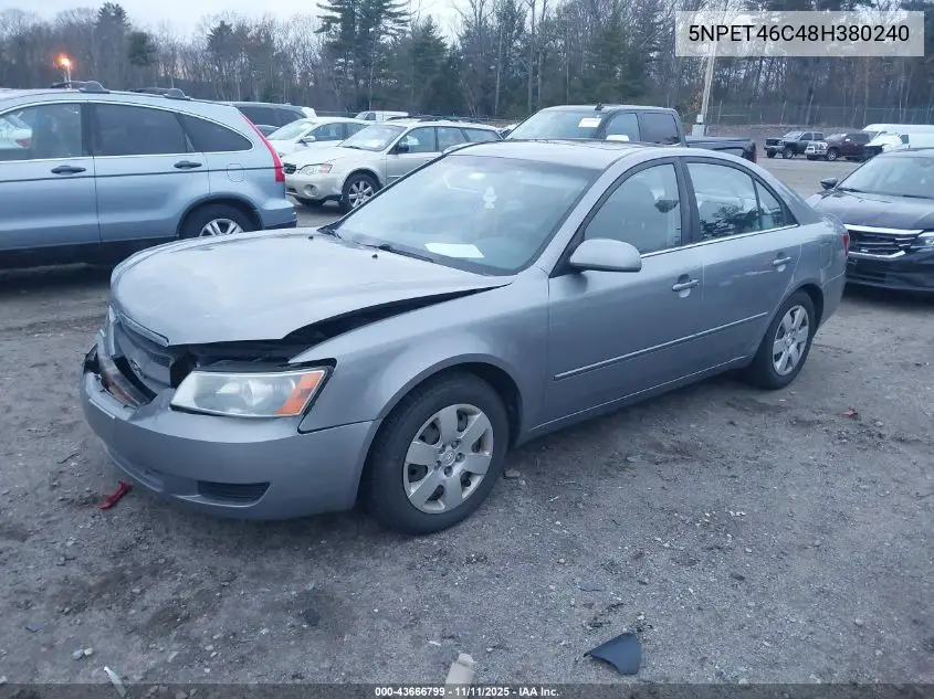 5NPET46C48H380240 2008 Hyundai Sonata Gls