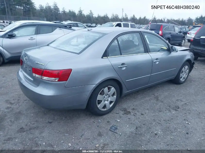 5NPET46C48H380240 2008 Hyundai Sonata Gls