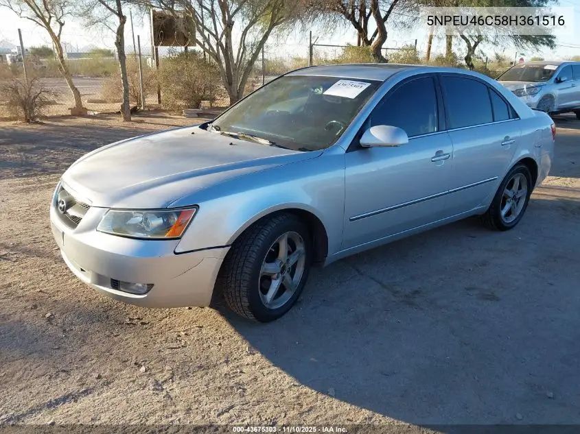 5NPEU46C58H361516 2008 Hyundai Sonata Limited/Se