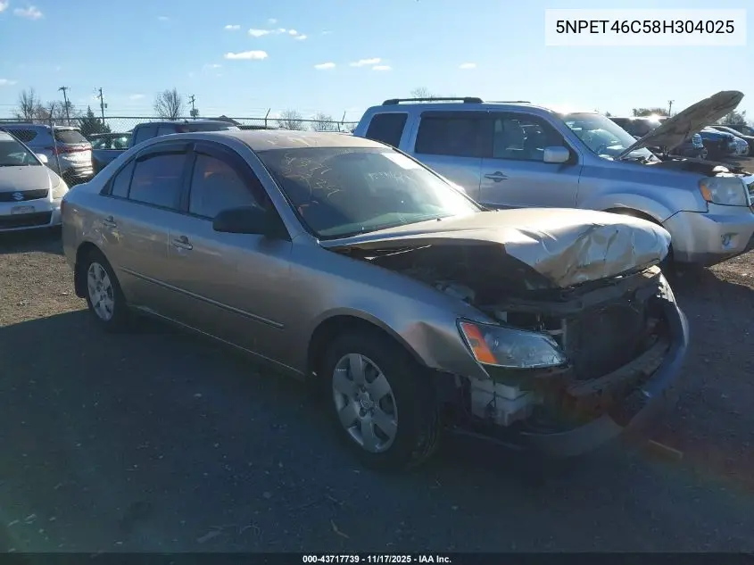 5NPET46C58H304025 2008 Hyundai Sonata Gls