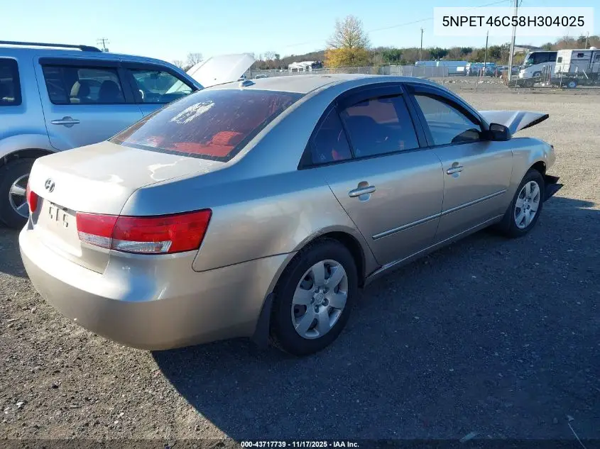 5NPET46C58H304025 2008 Hyundai Sonata Gls