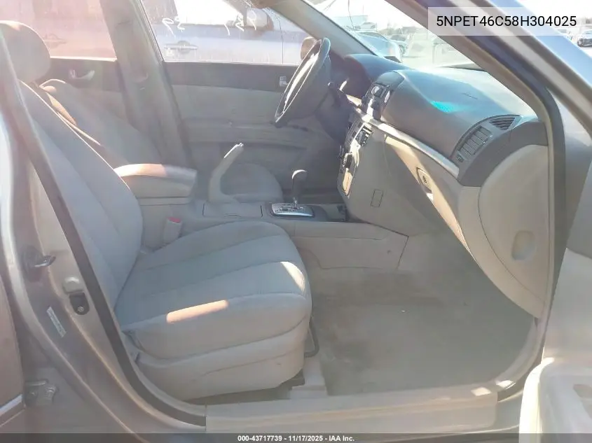 5NPET46C58H304025 2008 Hyundai Sonata Gls