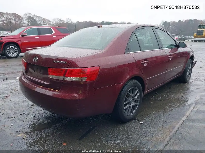 5NPET46C48H370582 2008 Hyundai Sonata Gls