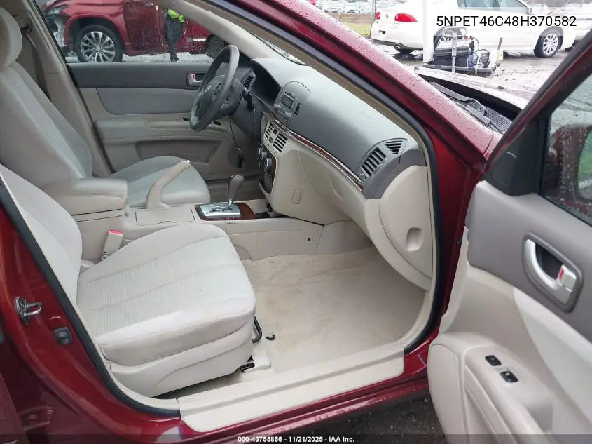 5NPET46C48H370582 2008 Hyundai Sonata Gls