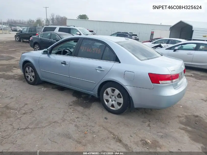 5NPET46C08H325624 2008 Hyundai Sonata Gls