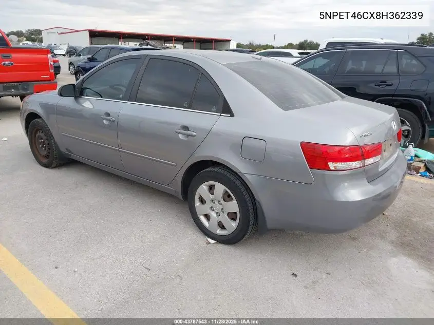 5NPET46CX8H362339 2008 Hyundai Sonata Gls
