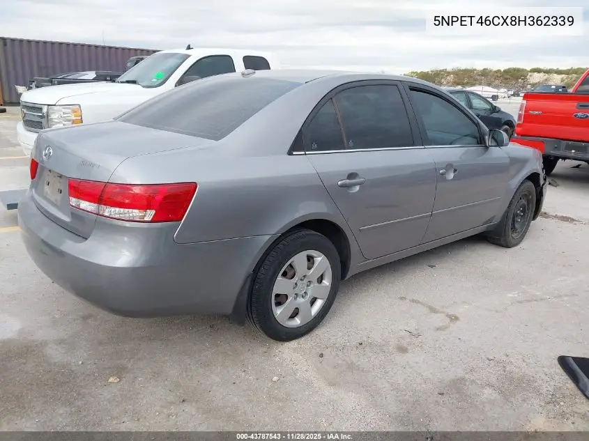 5NPET46CX8H362339 2008 Hyundai Sonata Gls