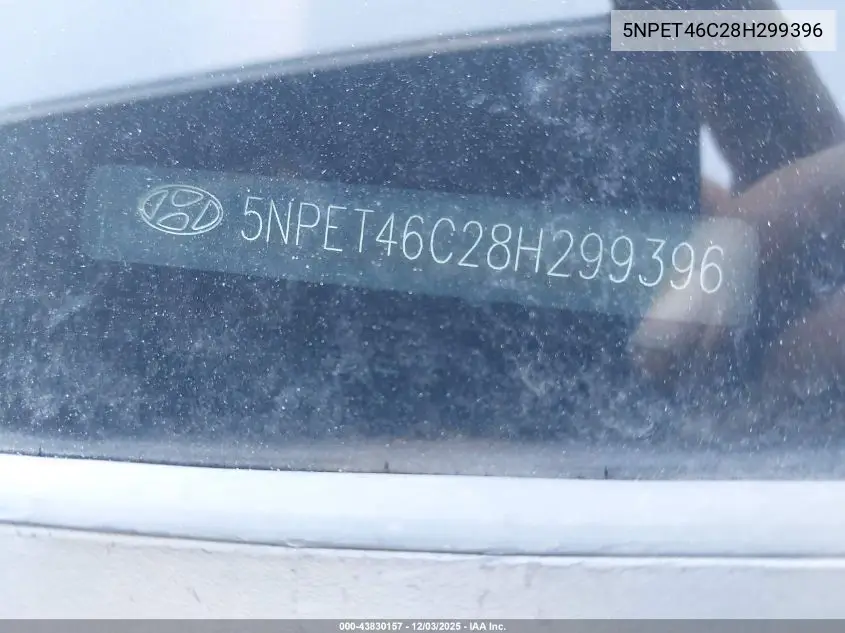 5NPET46C28H299396 2008 Hyundai Sonata Gls