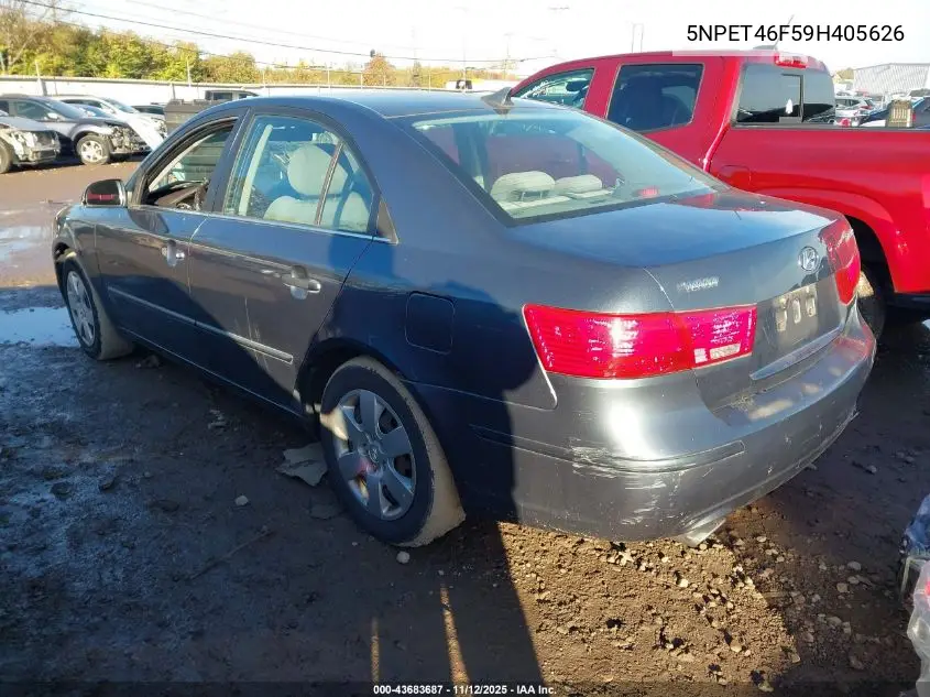 5NPET46F59H405626 2009 Hyundai Sonata Gls V6