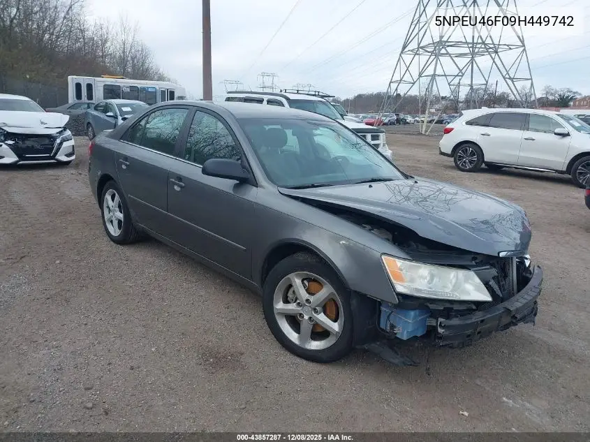 5NPEU46F09H449742 2009 Hyundai Sonata Se V6