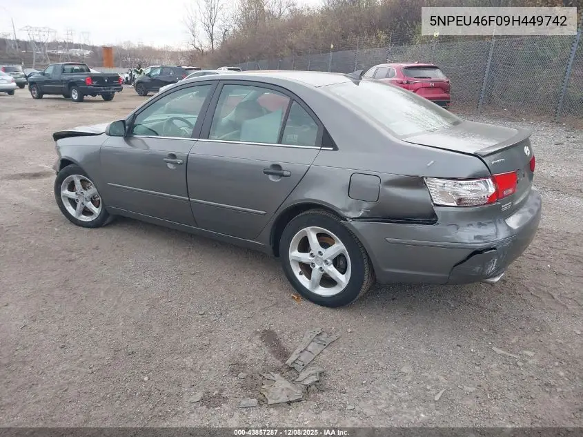 5NPEU46F09H449742 2009 Hyundai Sonata Se V6
