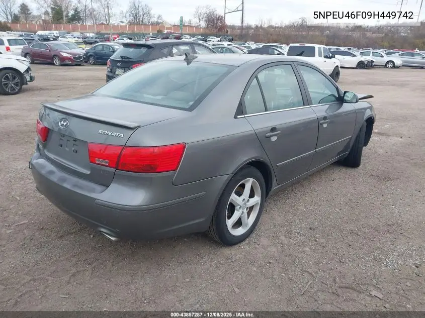 5NPEU46F09H449742 2009 Hyundai Sonata Se V6