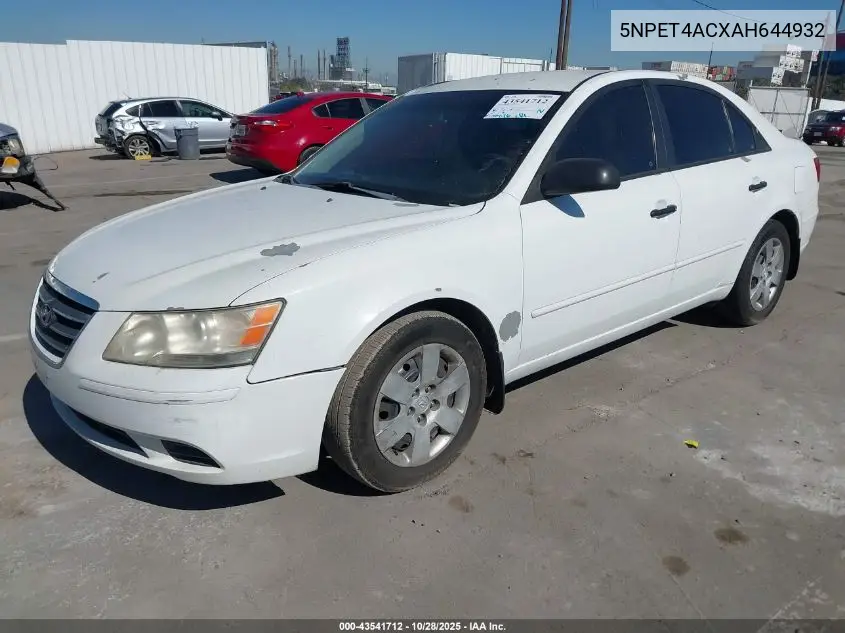 5NPET4ACXAH644932 2010 Hyundai Sonata Gls